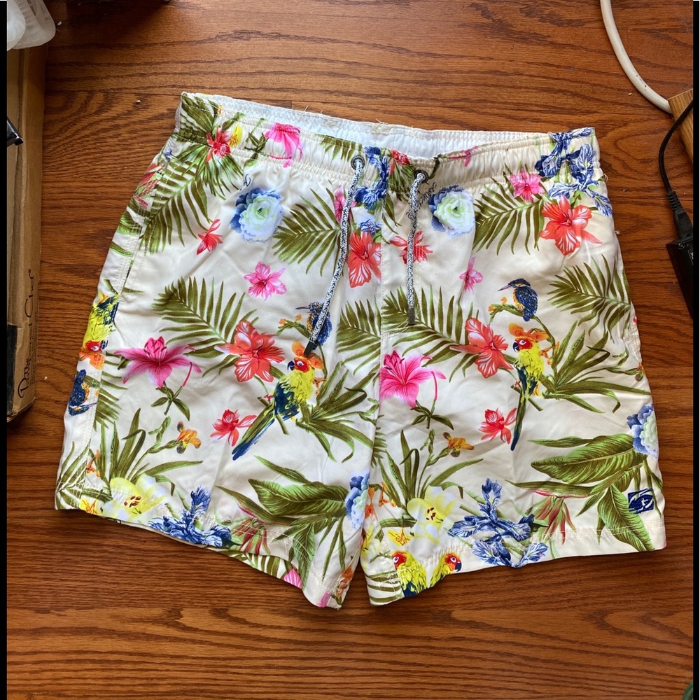 Men’s Island Haze Swim Trunks sz XL Tropical Print